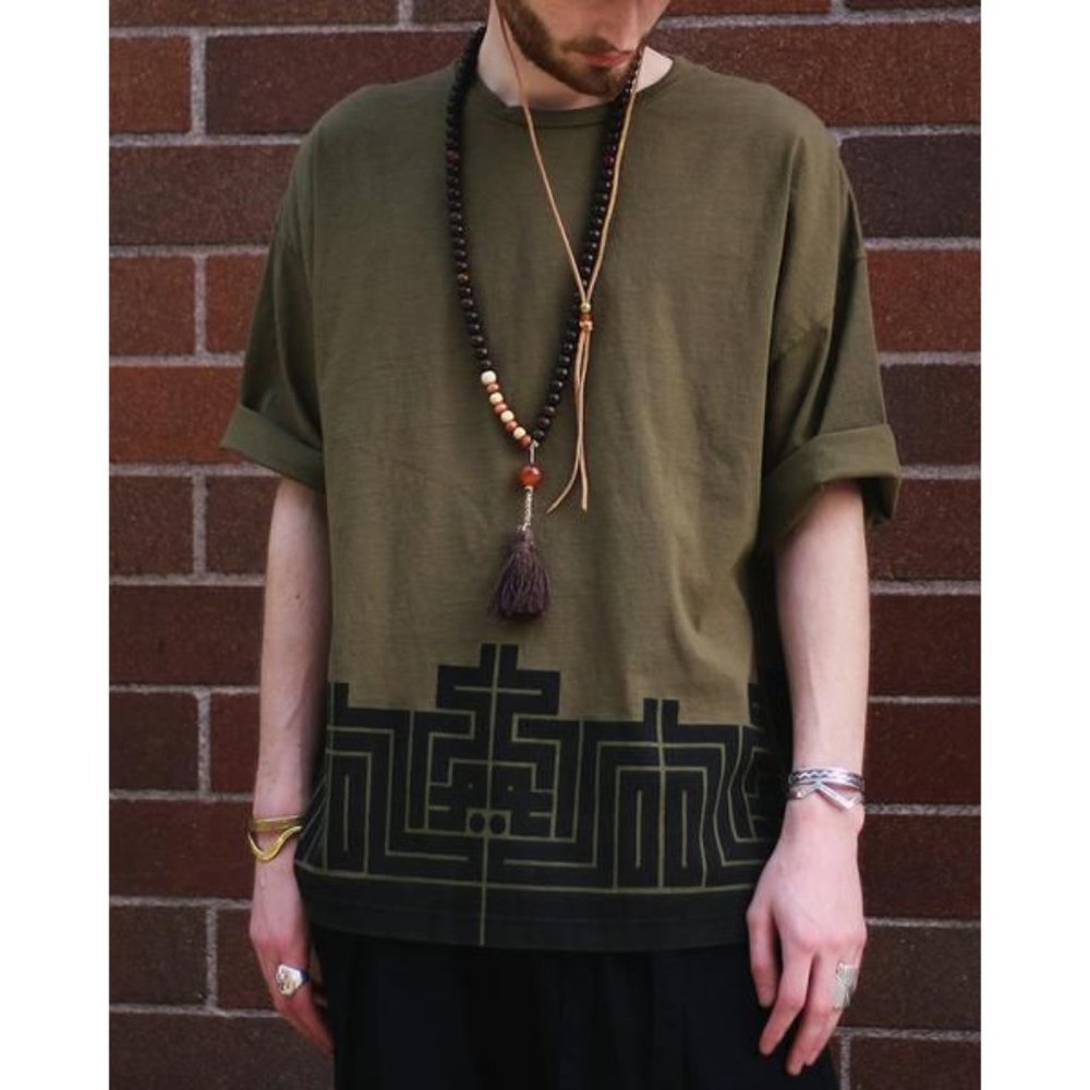 Prospective Flow olive green Ainu tshirt